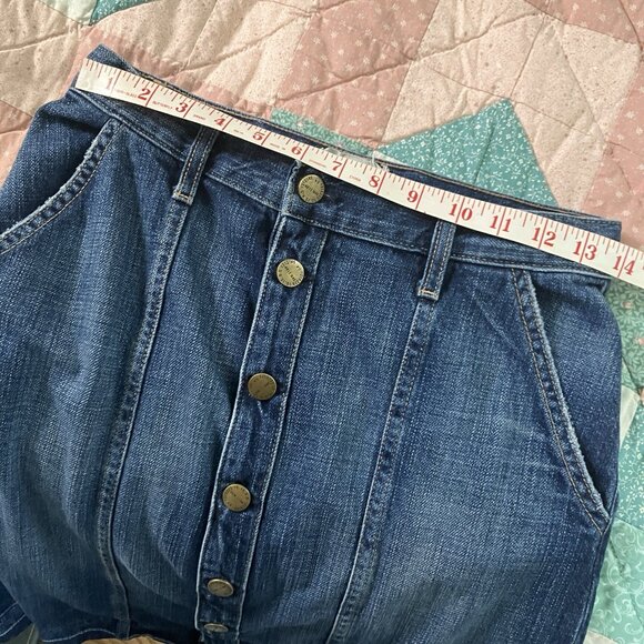 Current Elliott Short Sally Skirt Womens 27 Blue Button Front Jean Denim Skirt - Picture 7 of 9